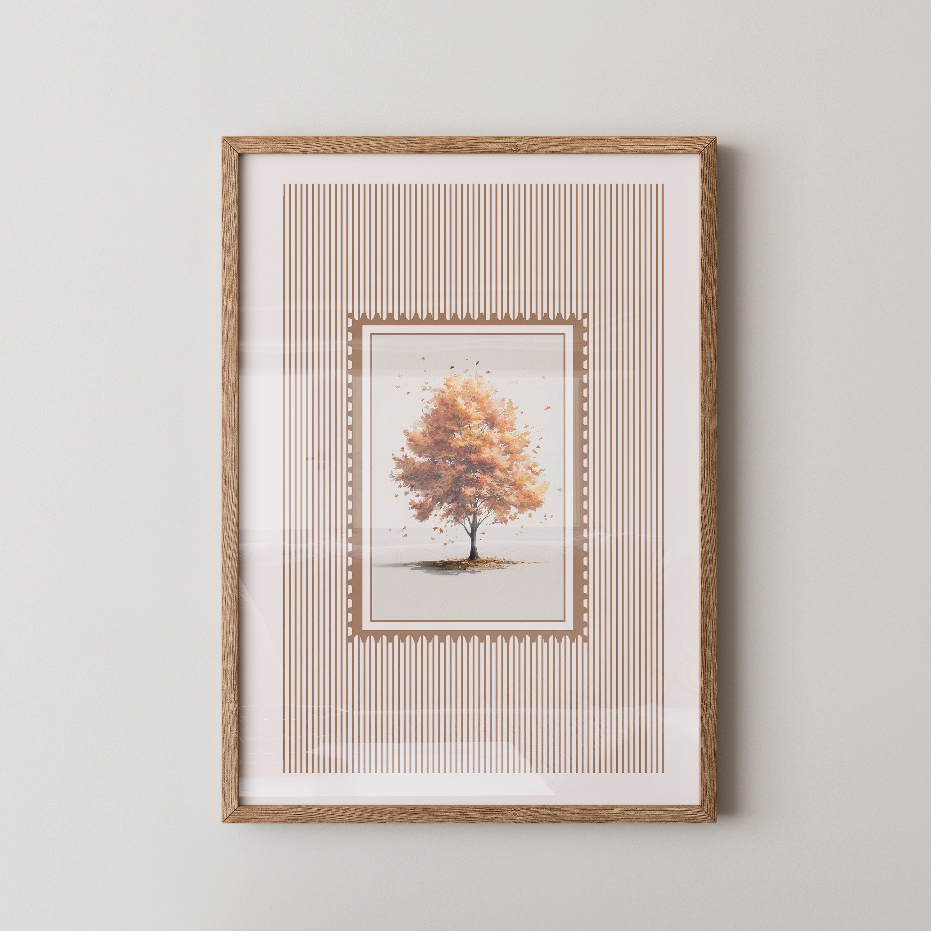 Baum Herbst Blätter Aquarell Stil