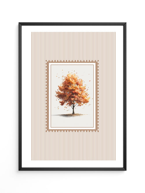 Baum Herbst Blätter Aquarell Stil