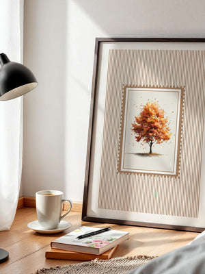 Baum Herbst Blätter Aquarell Stil