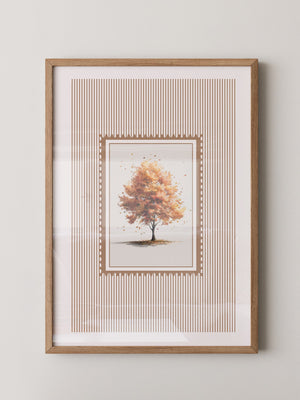 Baum Herbst Blätter Aquarell Stil