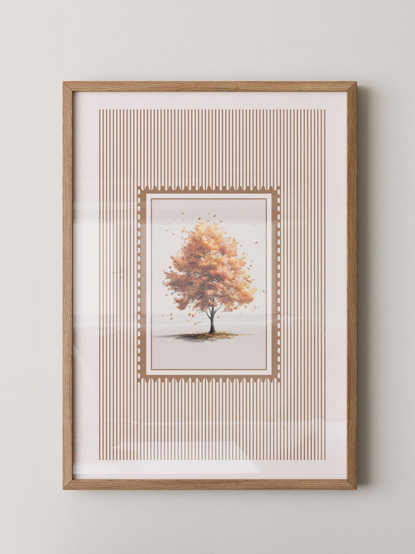 Baum Herbst Blätter Aquarell Stil