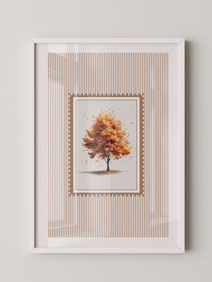 Baum Herbst Blätter Aquarell Stil