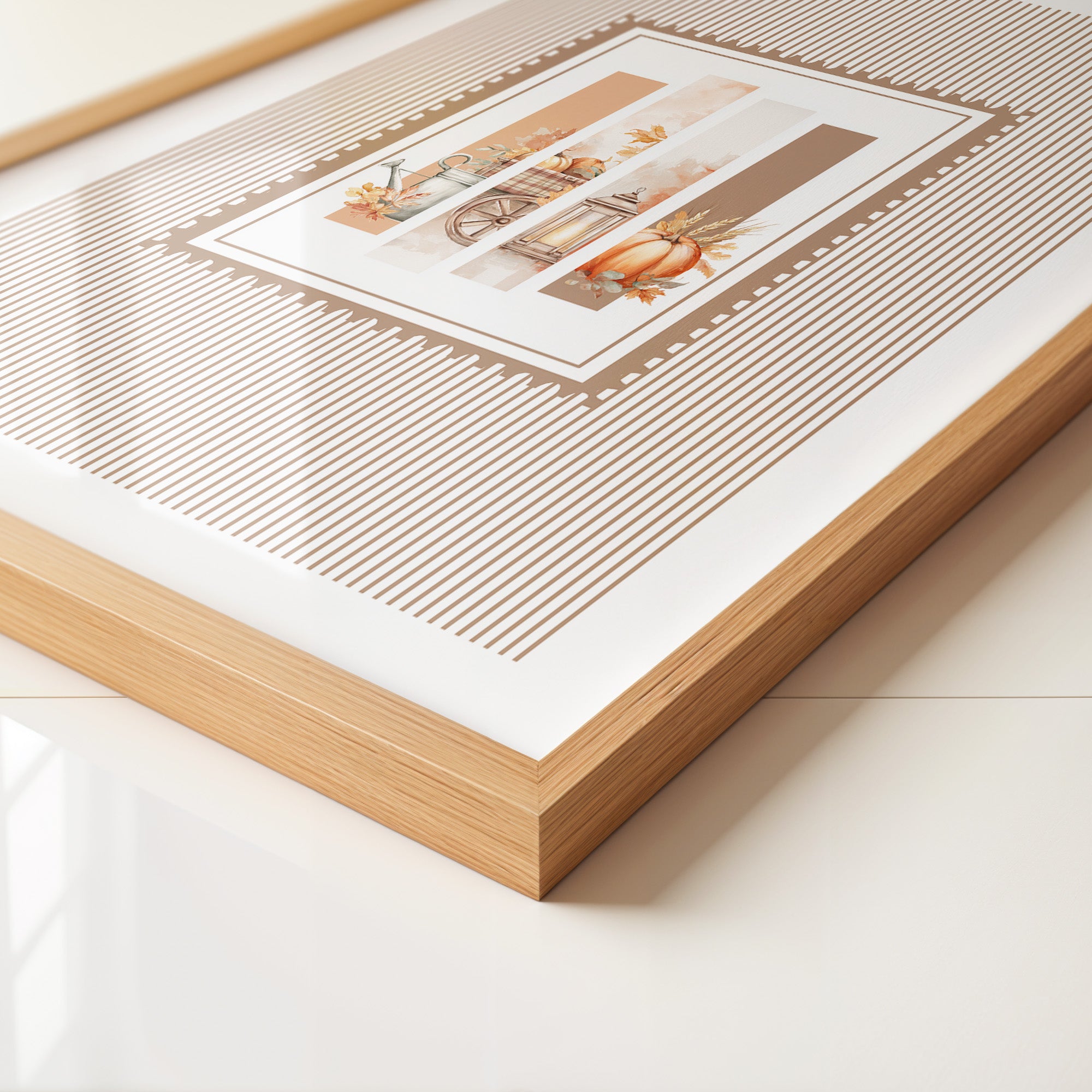 Herbst Kürbis Streifenmuster Rustikal