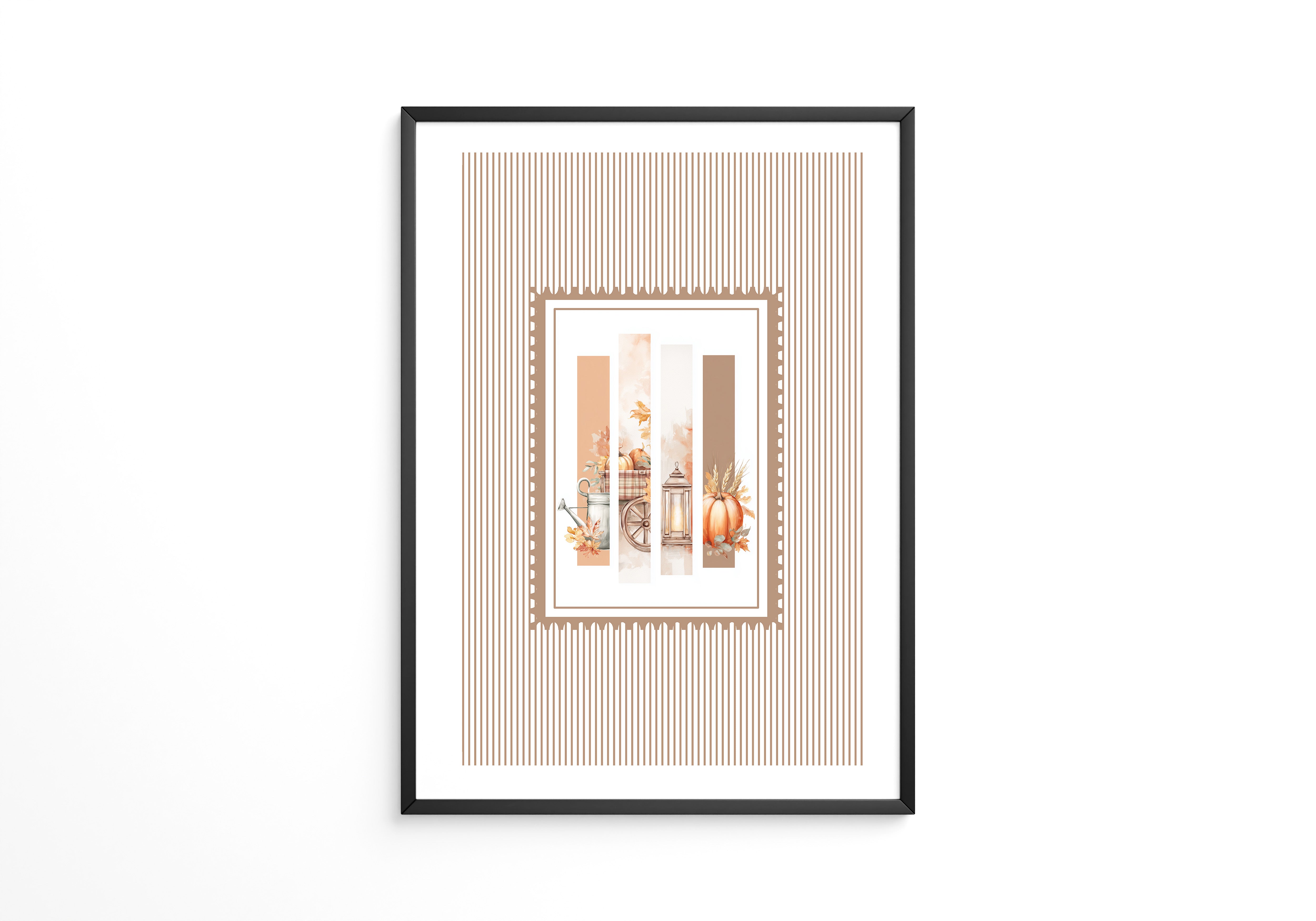 Herbst Kürbis Streifenmuster Rustikal