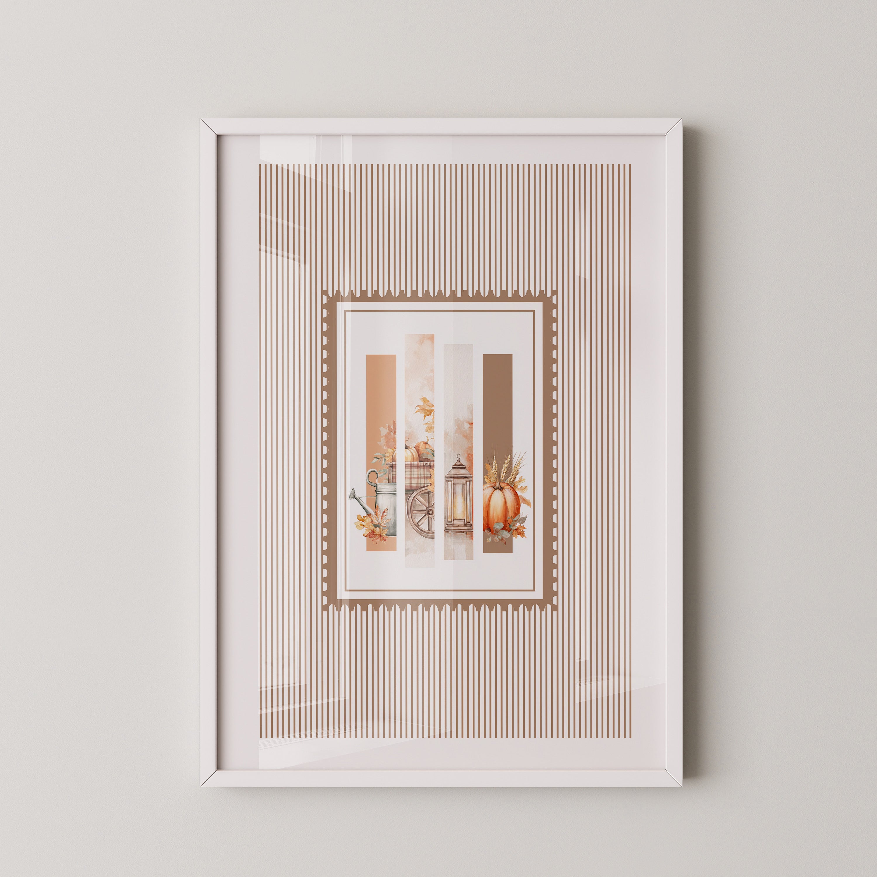 Herbst Kürbis Streifenmuster Rustikal