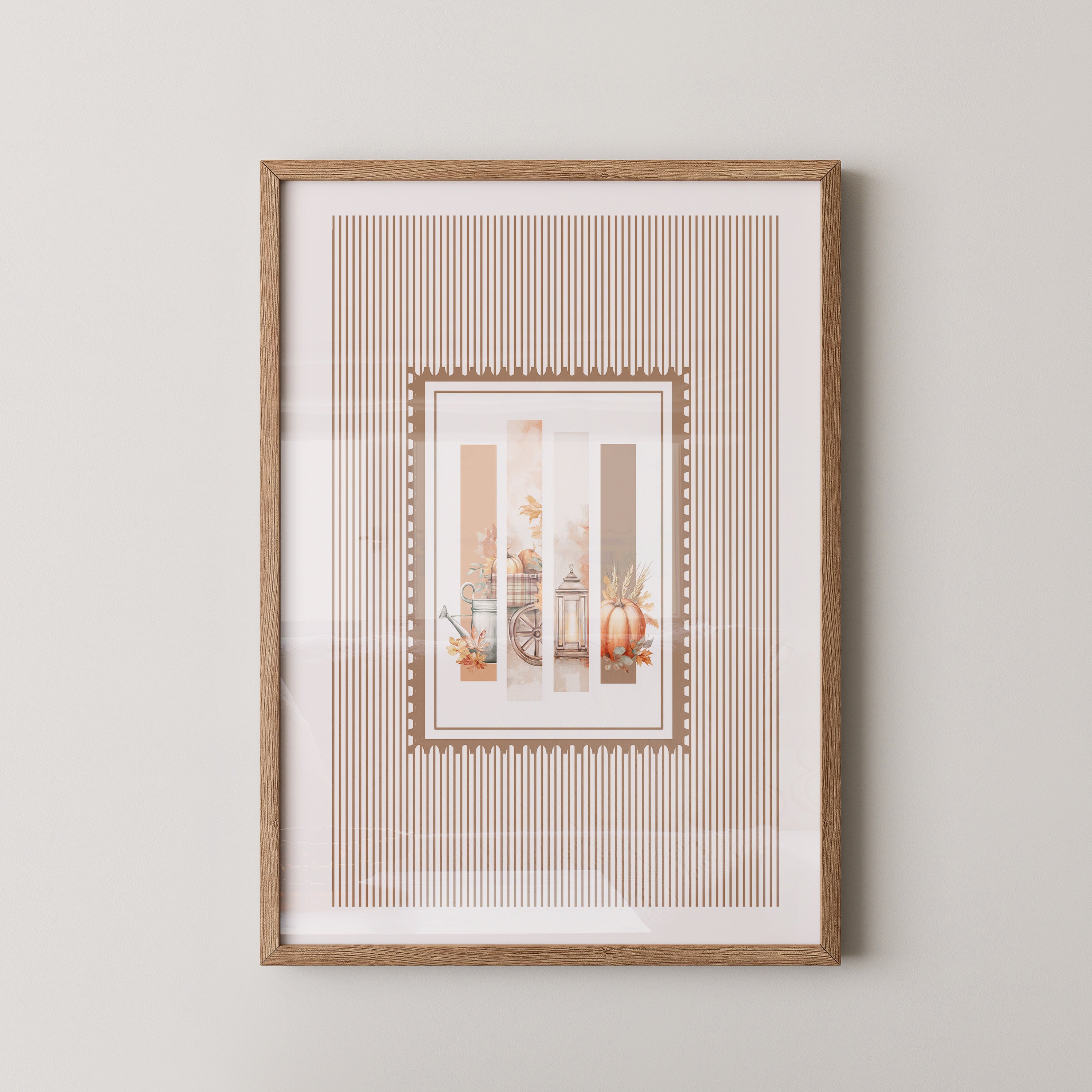 Herbst Kürbis Streifenmuster Rustikal