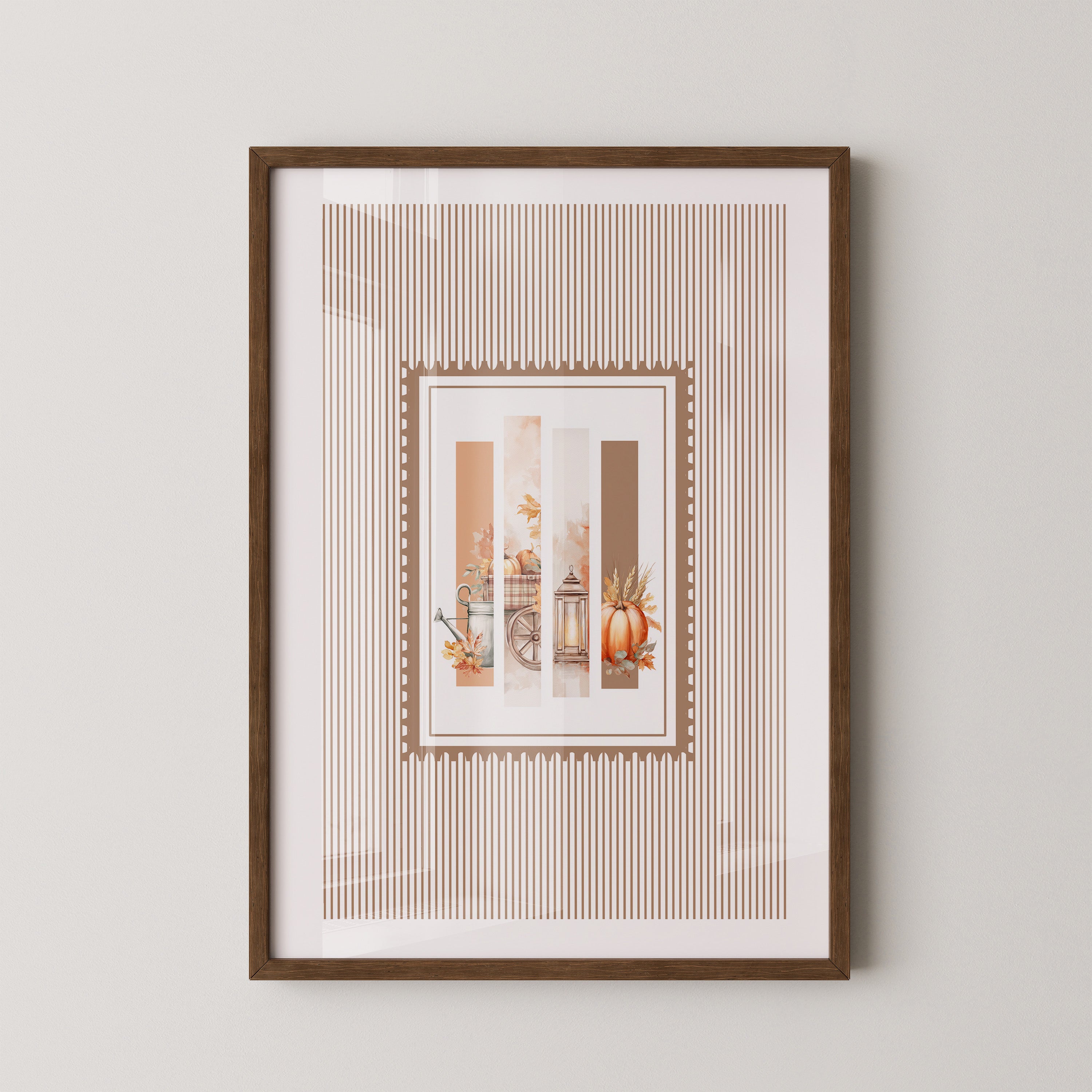 Herbst Kürbis Streifenmuster Rustikal