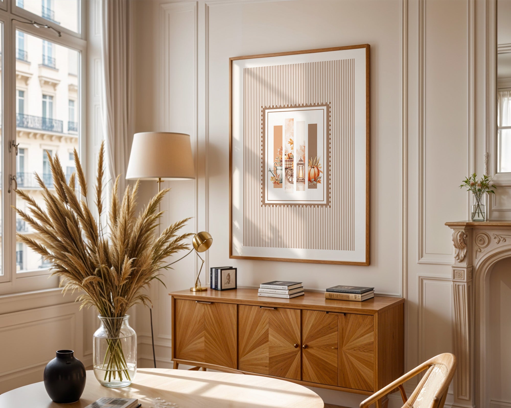 Herbst Kürbis Streifenmuster Rustikal