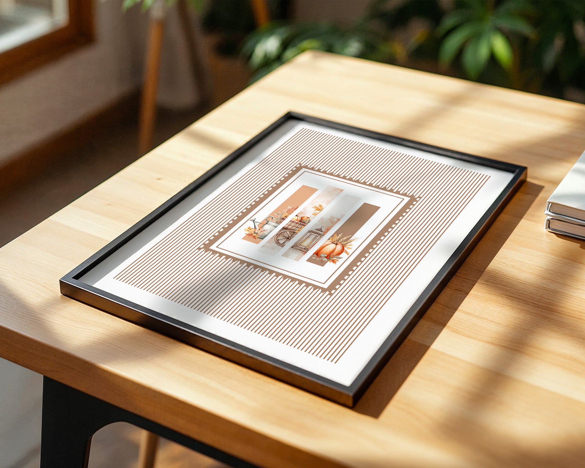 Herbst Kürbis Streifenmuster Rustikal