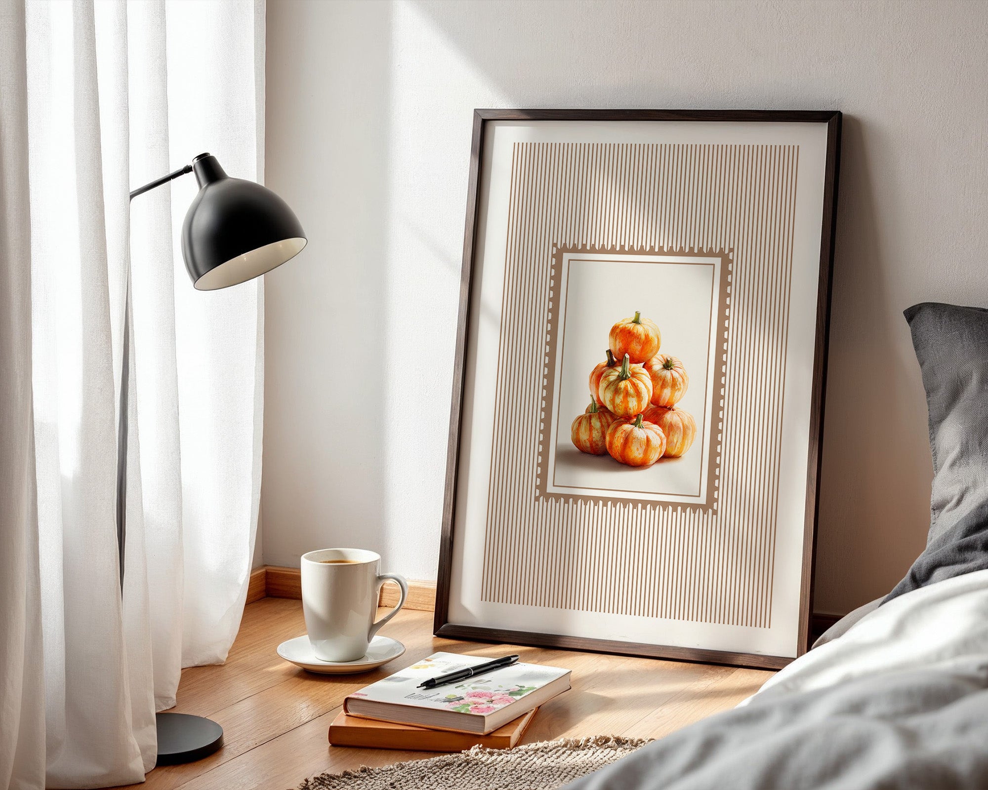 Kürbispyramide Streifenmuster