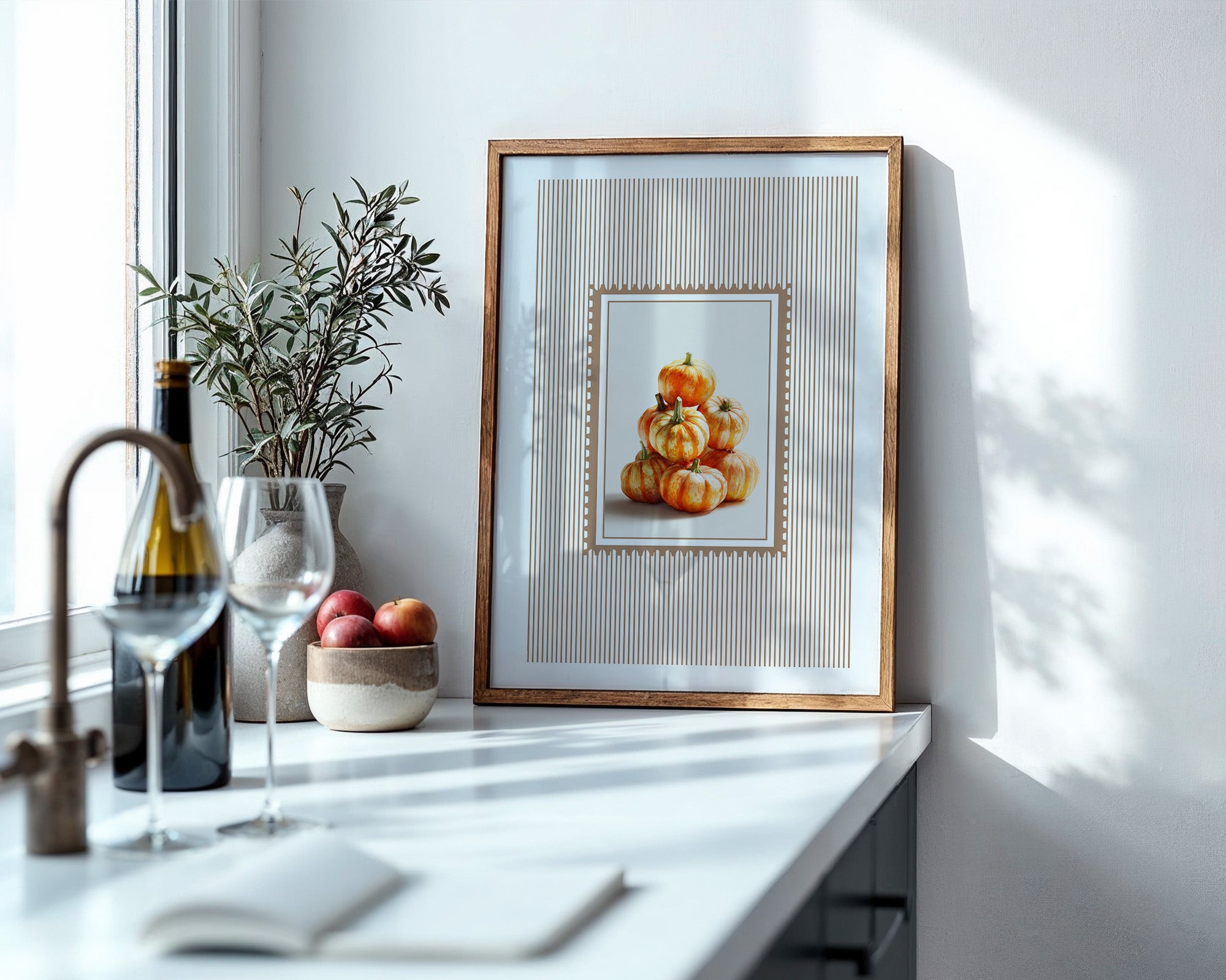 Kürbispyramide Streifenmuster