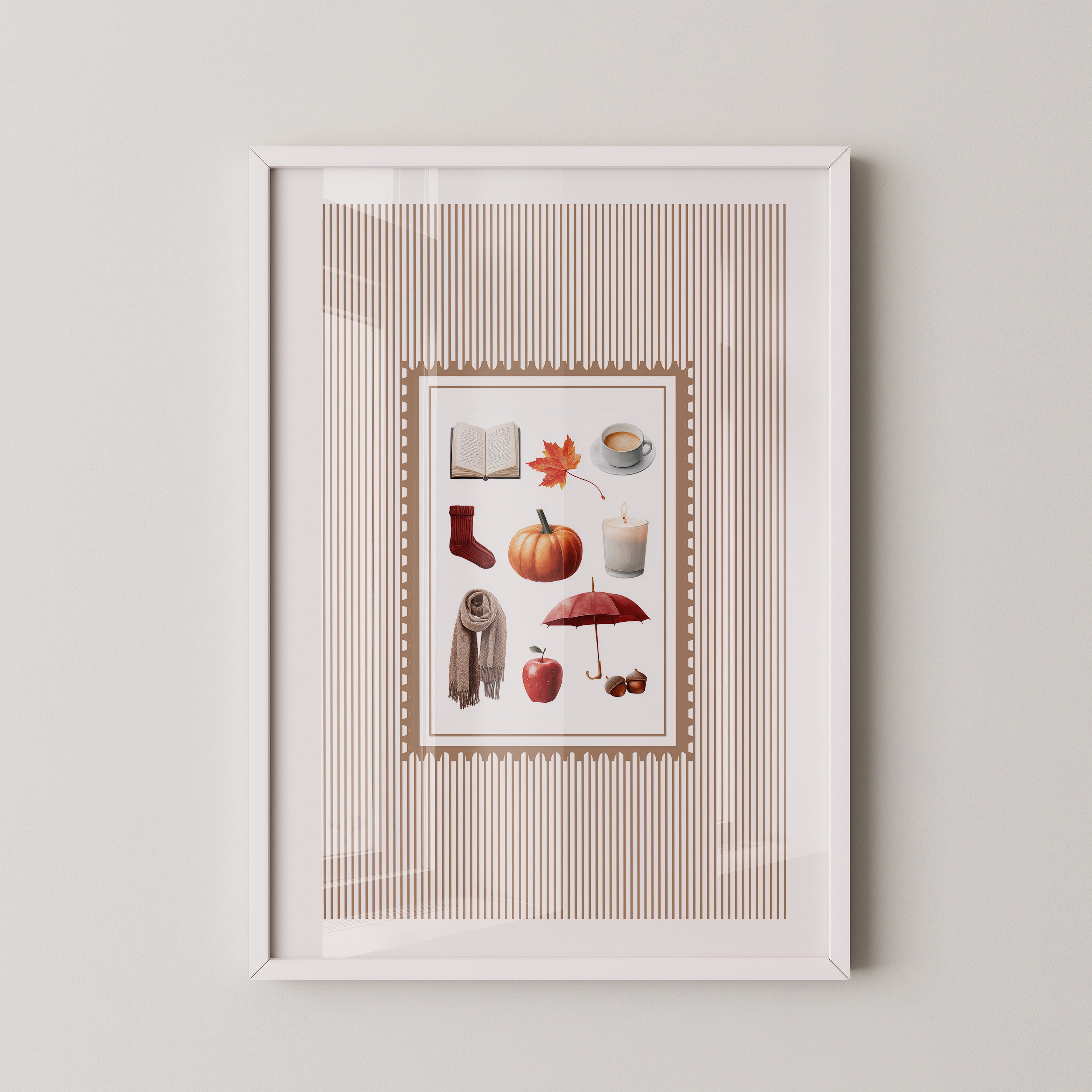 Herbst Symbole Collage Retro