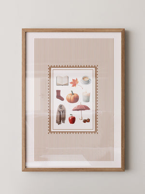 Herbst Symbole Collage Retro