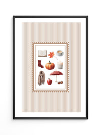 Herbst Symbole Collage Retro