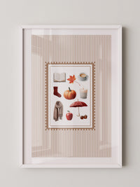 Herbst Symbole Collage Retro
