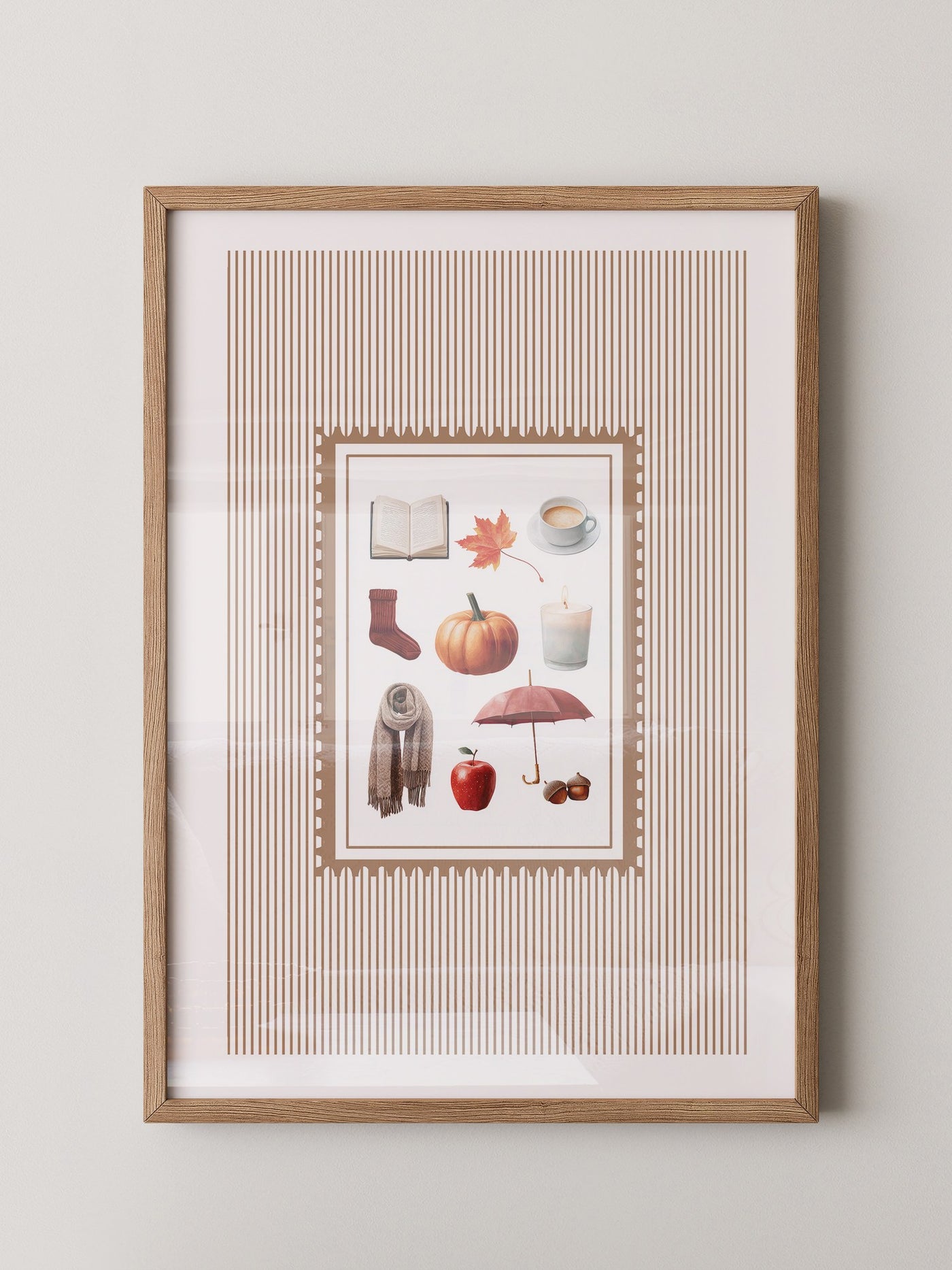 Herbst Symbole Collage Retro