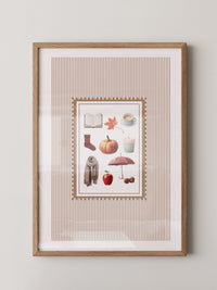 Herbst Symbole Collage Retro