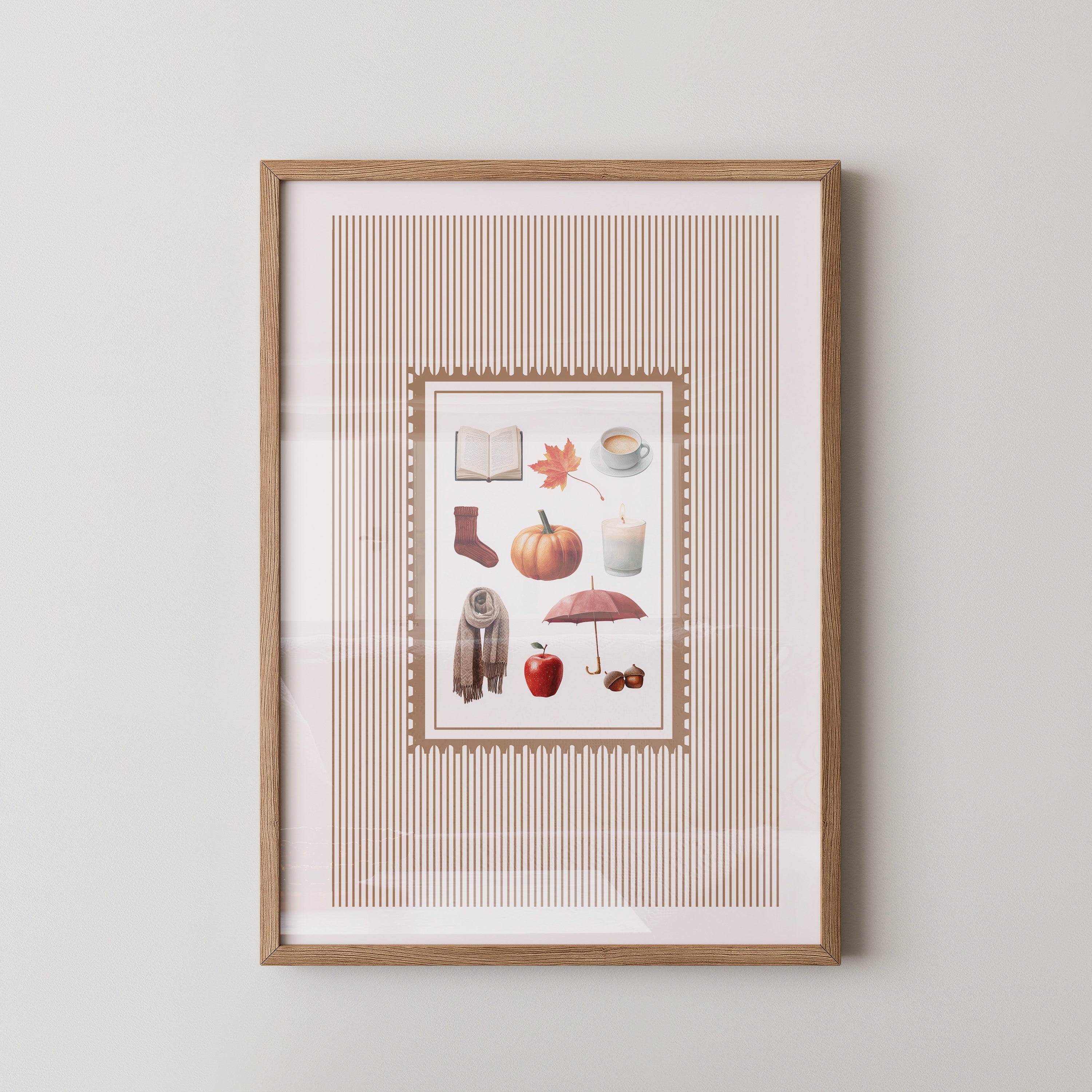 Herbst Symbole Collage Retro