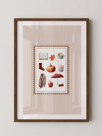 Herbst Symbole Collage Retro