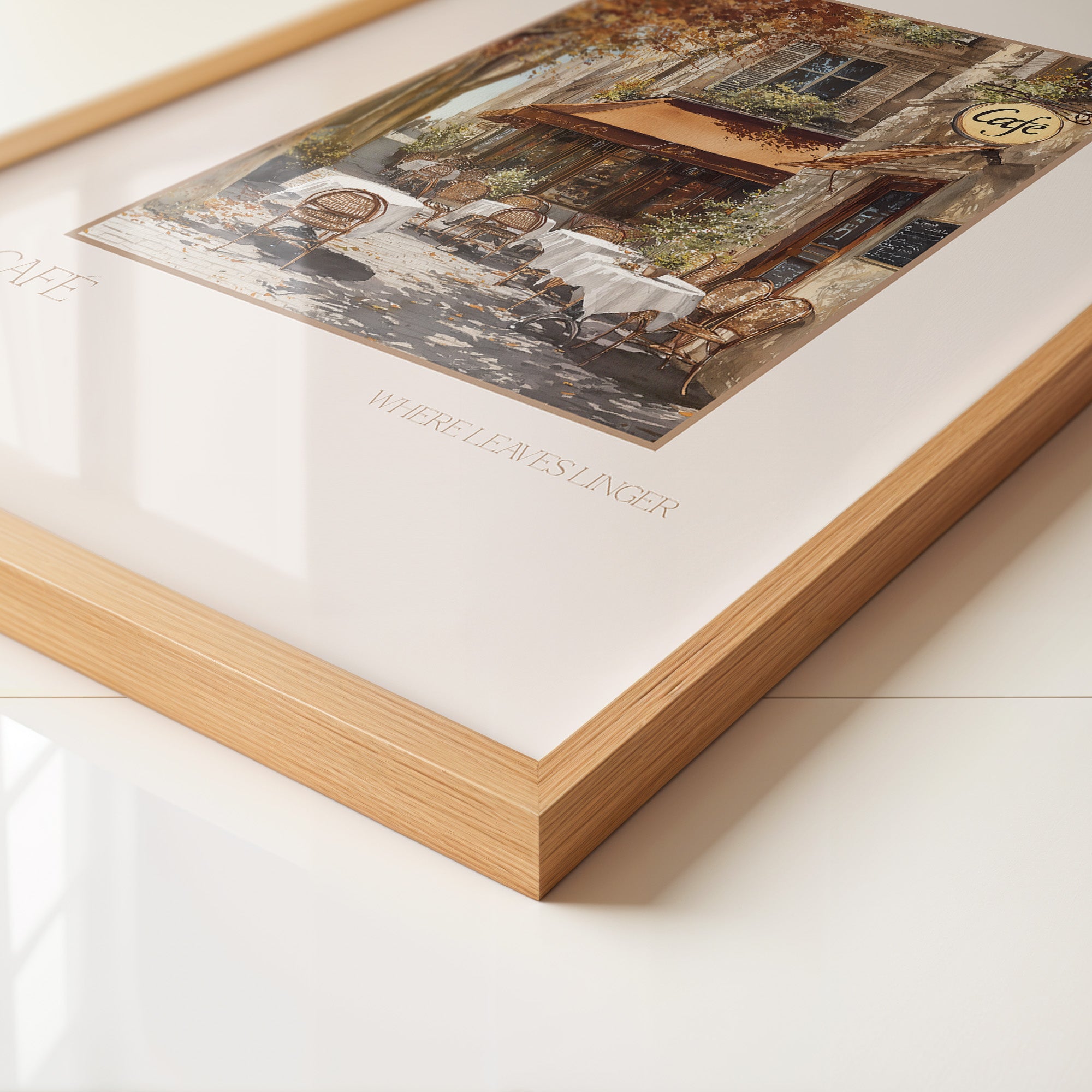 Herbstliches Café Straßenszene