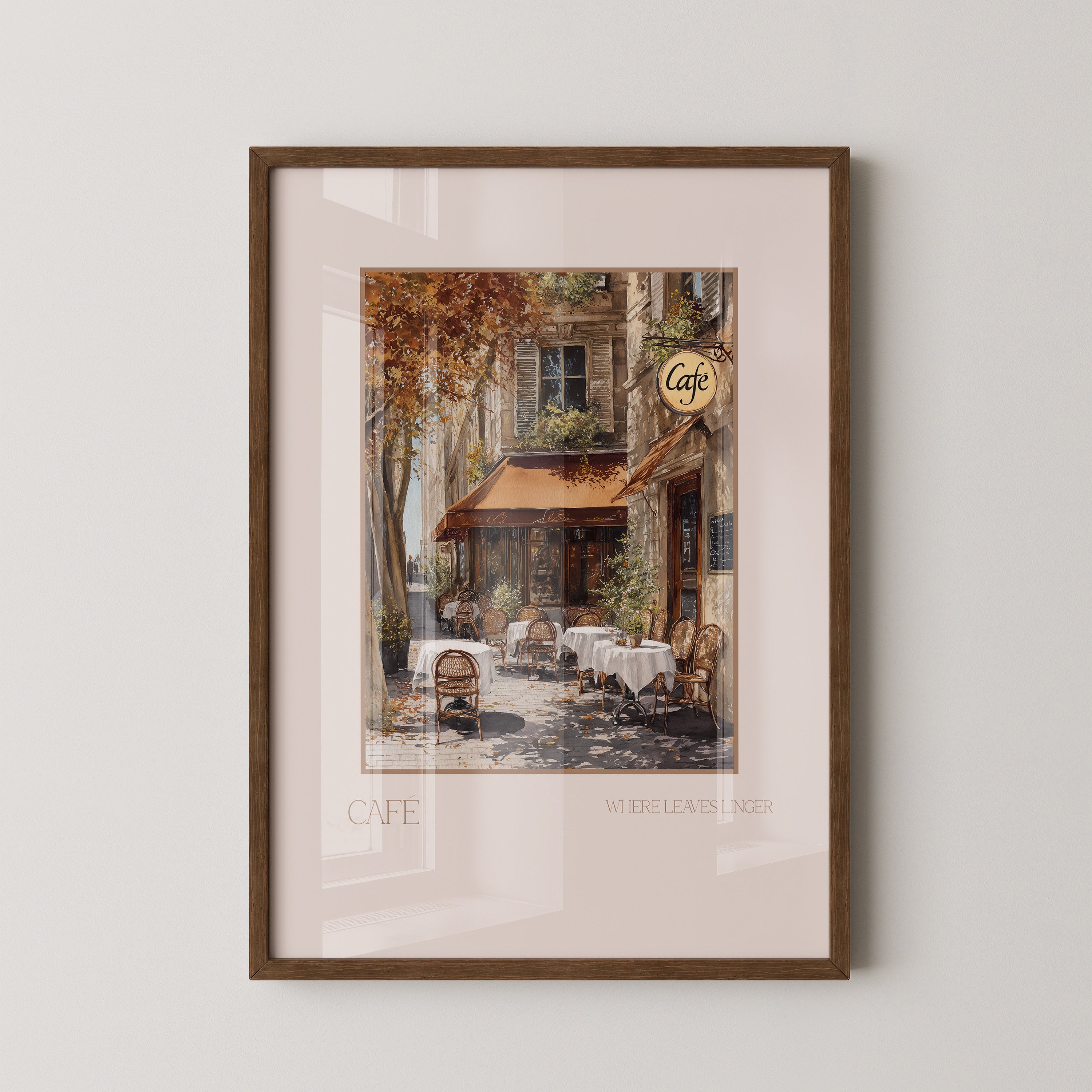 Herbstliches Café Straßenszene