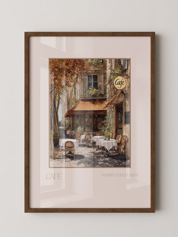Herbstliches Café Straßenszene