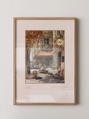 Herbstliches Café Straßenszene