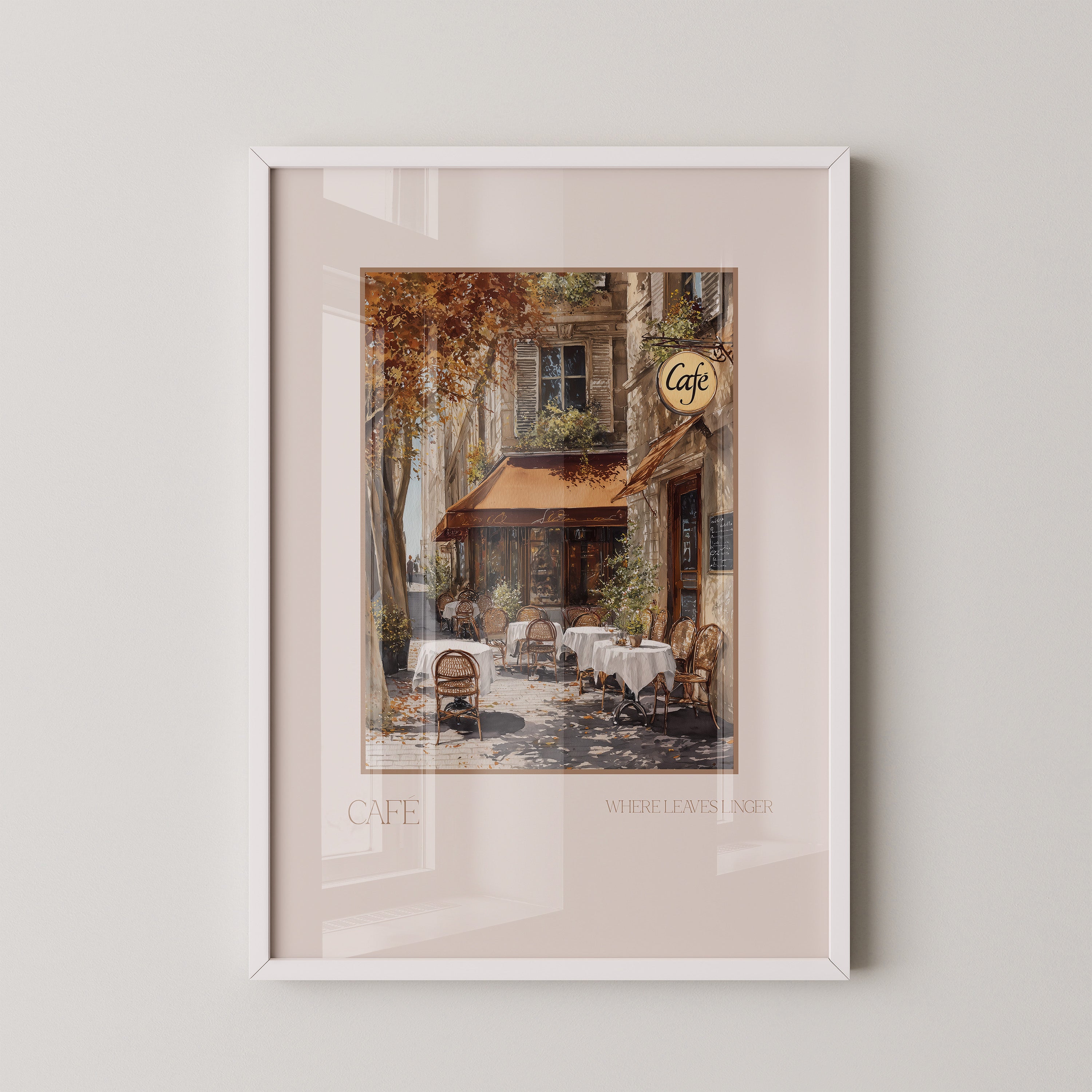 Herbstliches Café Straßenszene