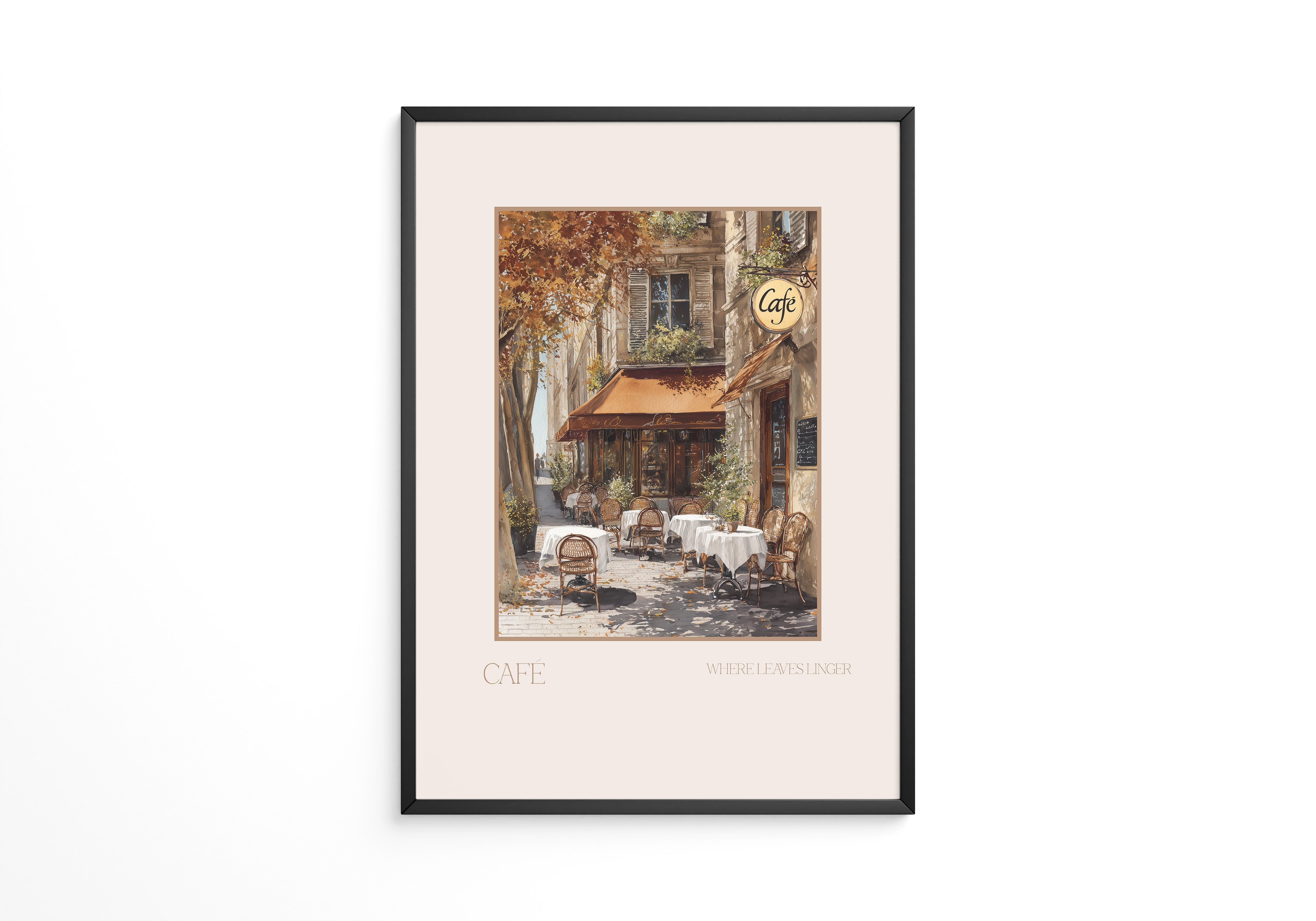 Herbstliches Café Straßenszene