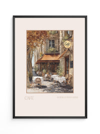 Herbstliches Café Straßenszene