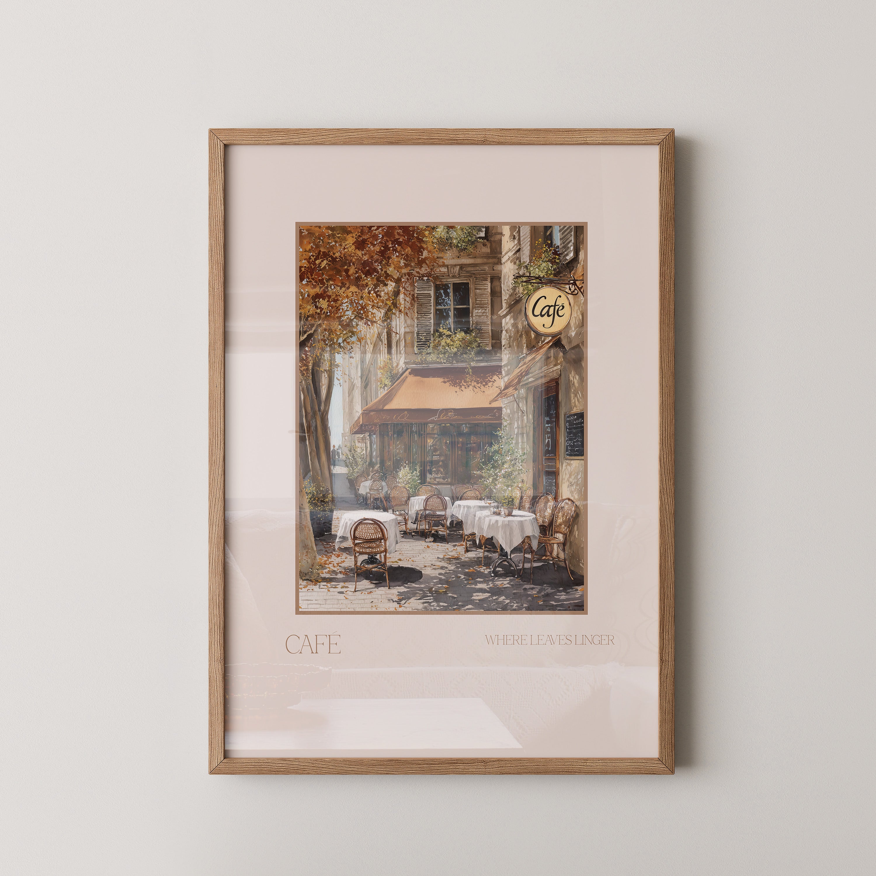 Herbstliches Café Straßenszene