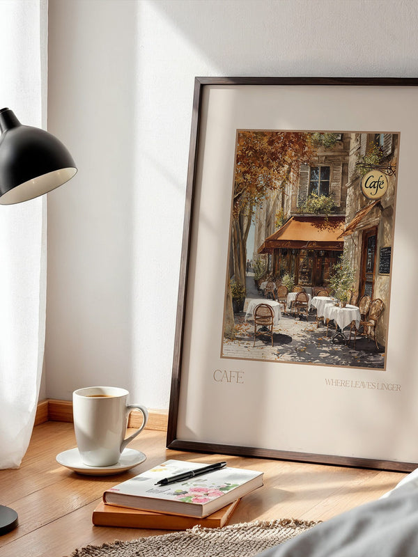 Herbstliches Café Straßenszene