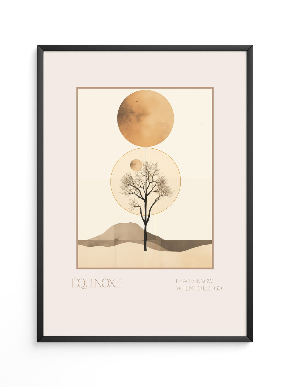 Baum Mond Geometrisch Braun