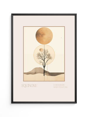 Baum Mond Geometrisch Braun