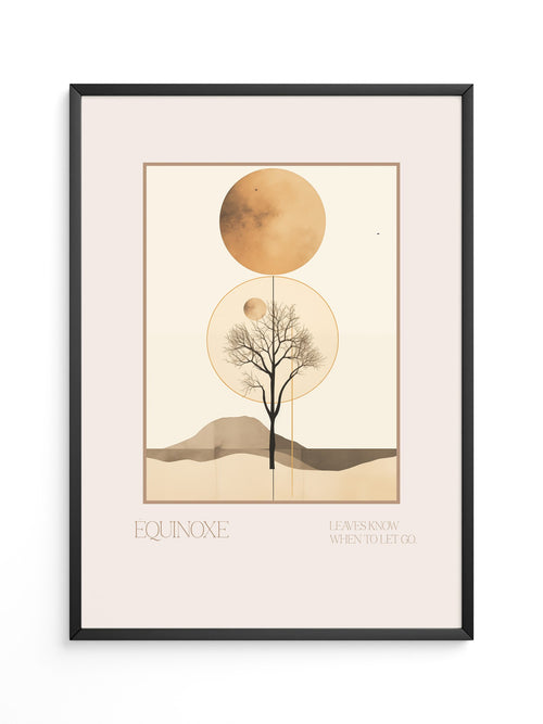 Baum Mond Geometrisch Braun