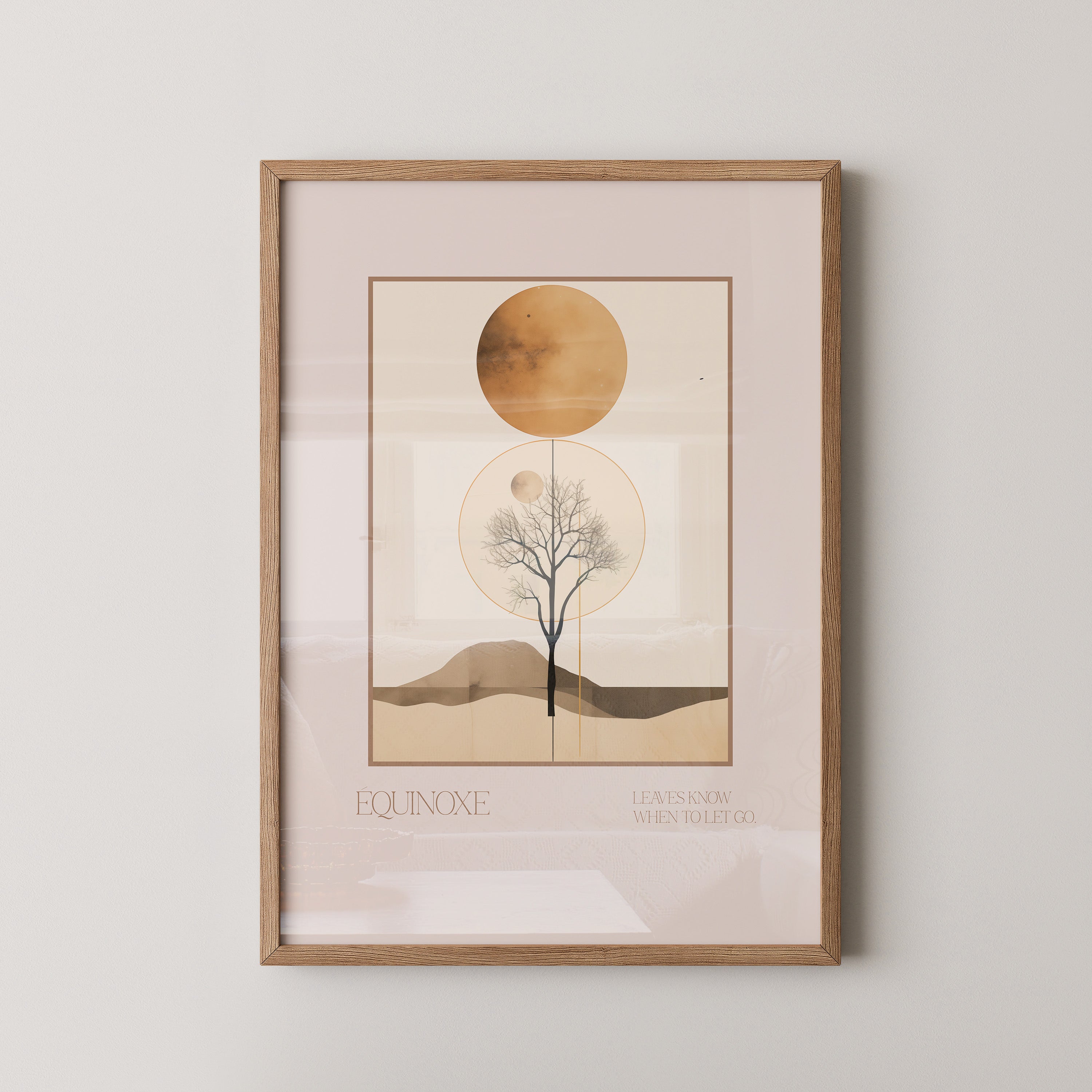 Baum Mond Geometrisch Braun