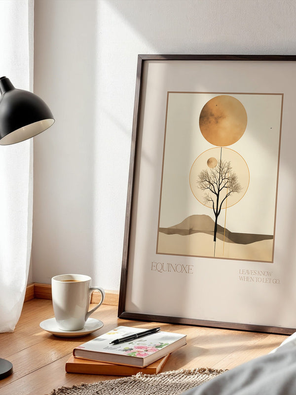 Baum Mond Geometrisch Braun