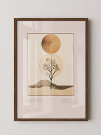 Baum Mond Geometrisch Braun