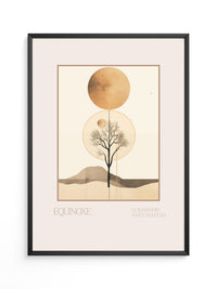 Baum Mond Geometrisch Braun