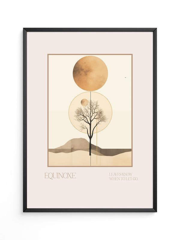 Baum Mond Geometrisch Braun