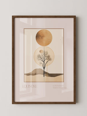 Baum Mond Geometrisch Braun