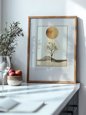 Baum Mond Geometrisch Braun