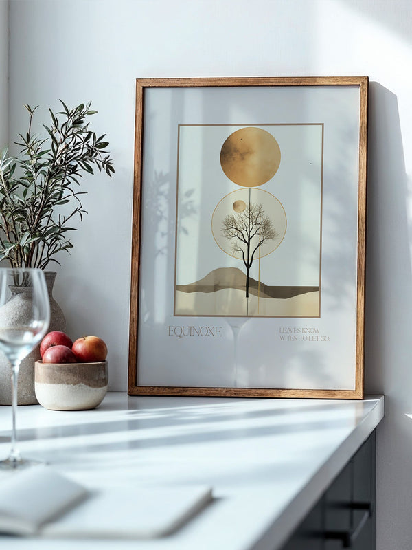 Baum Mond Geometrisch Braun