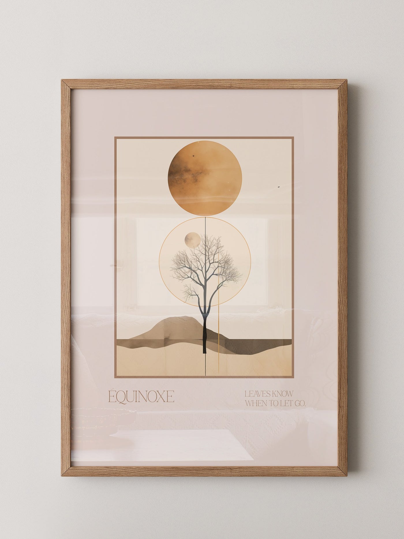 Baum Mond Geometrisch Braun