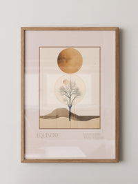 Baum Mond Geometrisch Braun