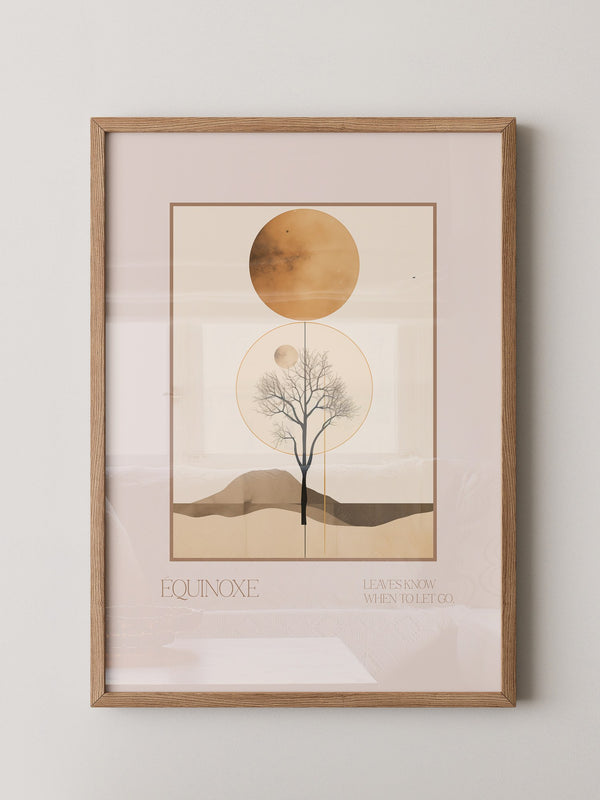 Baum Mond Geometrisch Braun