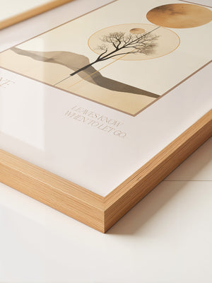 Baum Mond Geometrisch Braun