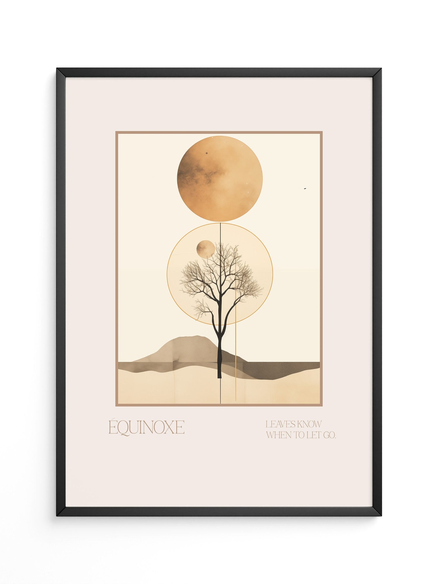 Baum Mond Geometrisch Braun