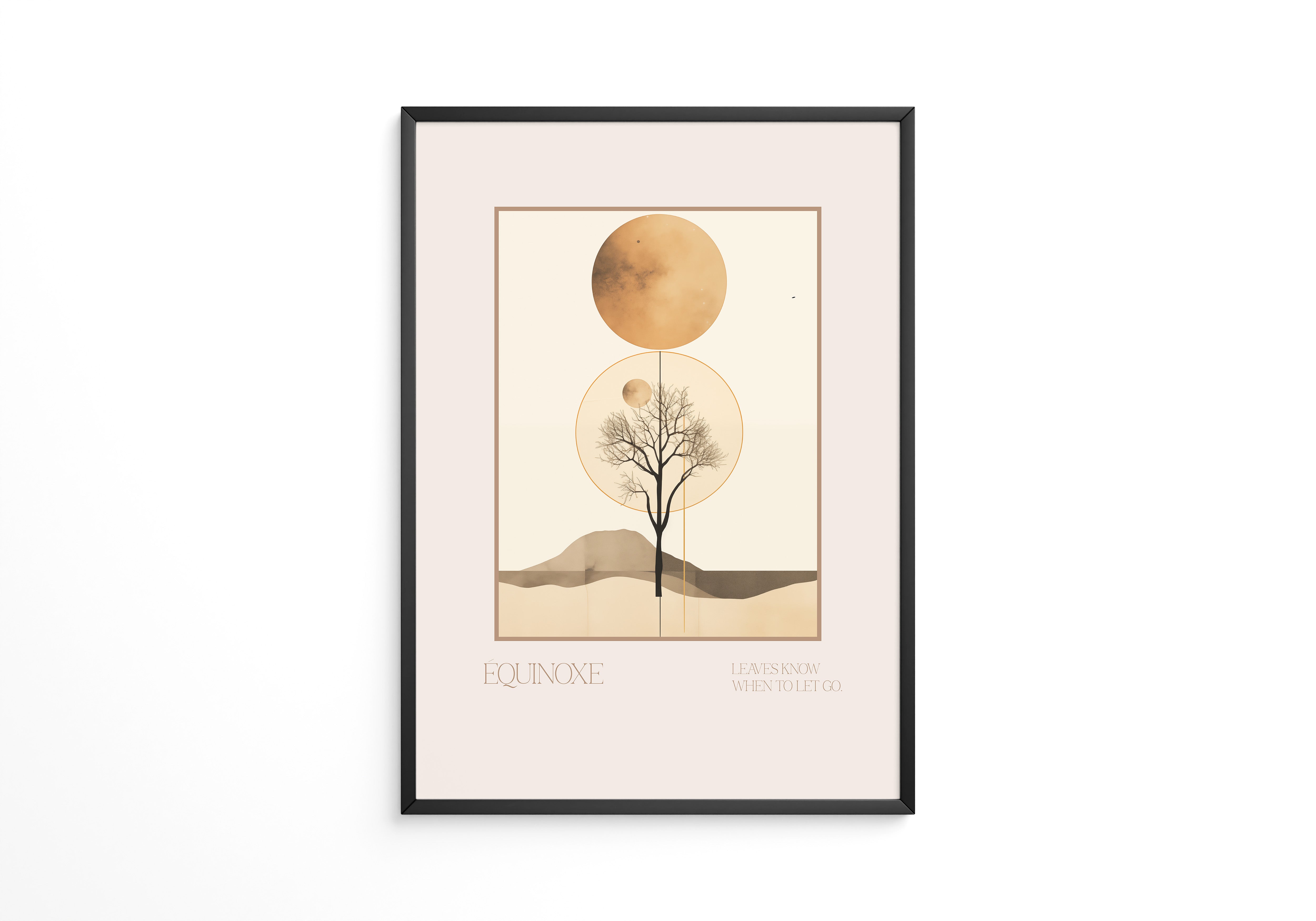 Baum Mond Geometrisch Braun