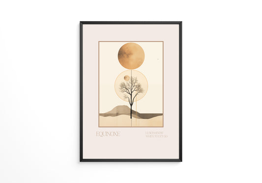 Baum Mond Geometrisch Braun